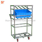 PE Lean Pipe Recycling Tote Cart Turnover Trolley Cold Welded Glossy Surface For Workshop