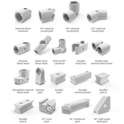 Wholesale 45° Double Side Tubing Joints Aluminum Lean Pipe Connector OD19 mm Industrial Safety Fixed Bracket