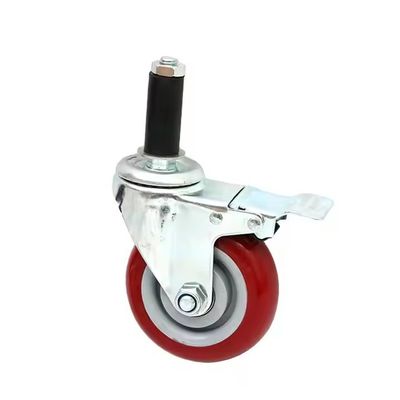 3inch Lean tube casters expansion universal wheel compound wire rod round tube rod brake wheel