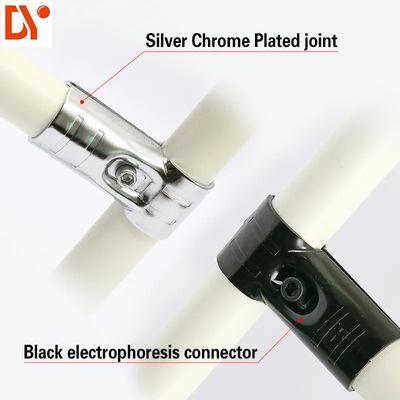 Chrome Lean Pipe Connector ESD Pipe Joint Lean System Accessories for Workbench and Trolley Cart