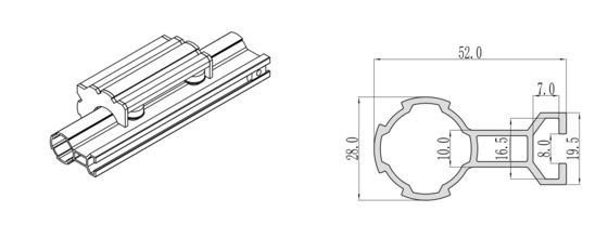 Hot-Selling DY28-02B Aluminum Pipe with T-shaped Combination Alloy Aluminum Lean Tube